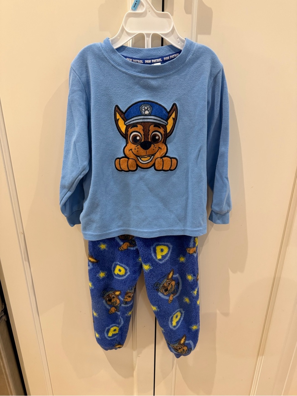Kids Blue Paw Patrol Fleece Pajama Set - Chase Design 2-3t